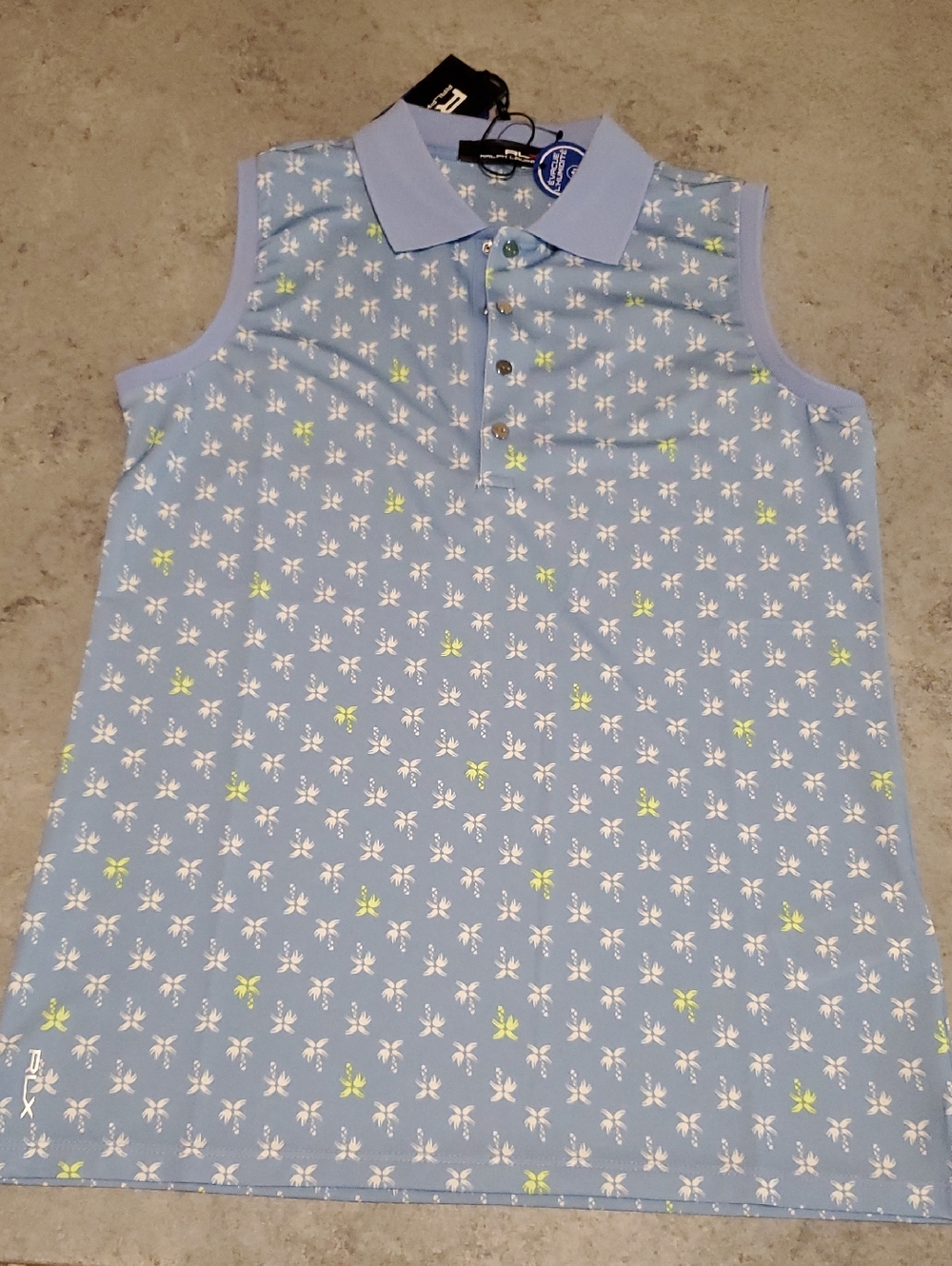 Ralph Lauren Light Blue Sleeveless Floral Polo